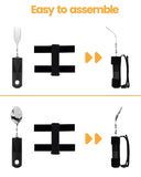 Darrahopens Health & Beauty > Health & Wellbeing > Supports & Braces Bendable Adaptive Utensils for Elderly, Disabled People, Parkinson’s, Arthritis, Hand Tremors, Weak Hand Grip & Handicapped, Arthritic Hands-Non Slip Handles - Black - Size 3 Pack In Australia - Darrahopens