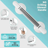 Darrahopens Health & Beauty > Health & Wellbeing > Supports & Braces Drill-free Suction Cup Safety Grab Bar – Dual Suction Cup Vacuum Adsorption, Load Capacity 120kg, Red and Green Indicator Light for Visual Safety, Anti-slip Handle for Multi-scenario Use