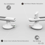 Darrahopens Health & Beauty > Health & Wellbeing > Supports & Braces Drill-free Suction Cup Safety Grab Bar – Dual Suction Cup Vacuum Adsorption, Load Capacity 120kg, Red and Green Indicator Light for Visual Safety, Anti-slip Handle for Multi-scenario Use