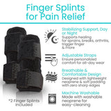 Darrahopens Health & Beauty > Health & Wellbeing > Supports & Braces Finger Splint - Universal Finger Straightener - Broken and Trigger Finger Splints - Brace for Arthritis Pain and Support - Sprain Relief for Middle, Index, Ring, Pinky Fingers - Blue - Size 2 Pack In Australia - Darrahopens