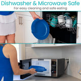 Darrahopens Health & Beauty > Health & Wellbeing > Supports & Braces Spill-Proof Scoop Plate, 9" - Dish with Wall for Disabled, Handicapped, Elderly Adults with Special Needs from Parkinsons, Dementia, Stroke, Tremors with - Non Skid Padded Bottom - Blue / 1 Pack