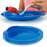 Darrahopens Health & Beauty > Health & Wellbeing > Supports & Braces Spill-Proof Scoop Plate, 9" - Dish with Wall for Disabled, Handicapped, Elderly Adults with Special Needs from Parkinsons, Dementia, Stroke, Tremors with - Non Skid Padded Bottom - Blue / 2 Pack