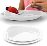 Darrahopens Health & Beauty > Health & Wellbeing > Supports & Braces Spill-Proof Scoop Plate, 9" - Dish with Wall for Disabled, Handicapped, Elderly Adults with Special Needs from Parkinsons, Dementia, Stroke, Tremors with - Non Skid Padded Bottom - White / 1 Pack