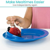Darrahopens Health & Beauty > Health & Wellbeing > Supports & Braces Spill-Proof Scoop Plate, 9" - Dish with Wall for Disabled, Handicapped, Elderly Adults with Special Needs from Parkinsons, Dementia, Stroke, Tremors with - Non Skid Padded Bottom - White / 1 Pack