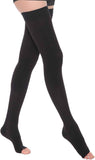 Darrahopens Health & Beauty > Health & Wellbeing > Supports & Braces Thigh High Compression Socks for Women Men 23-32 mmHg Open Toe, Level 2 Support for Varicose Veins Edema, Breathable Cotton Spandex with Silicone Dotted Bands In Australia - Darrahopens