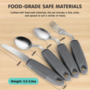 Darrahopens Health & Beauty > Health & Wellbeing > Supports & Braces Weighted Adaptive Utensils, 4Pcs Weighted Utensils for Hand Tremors, 45°Angled Parkinsons Utensils for Elderly, 3.5oz Weighted Built Up Utensils for Adults, Disabled, Parkinson - Black - Size Left-Handed In Australia - Darrahopens