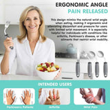Darrahopens Health & Beauty > Health & Wellbeing > Supports & Braces Weighted Adaptive Utensils, 4Pcs Weighted Utensils for Hand Tremors, 45°Angled Parkinsons Utensils for Elderly, 3.5oz Weighted Built Up Utensils for Adults, Disabled, Parkinson - Black - Size Right-Handed In Australia - Darrahopens