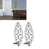 Darrahopens Health & Beauty > Health & Wellbeing > Wellness Accessories 2 Pcs Candle Holder Exquisite Classical Style Black Iron Wall Mounted Candlestick for Living Rooms Bedroom Hallways In Australia - Darrahopens