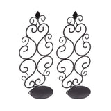Darrahopens Health & Beauty > Health & Wellbeing > Wellness Accessories 2 Pcs Candle Holder Exquisite Classical Style Black Iron Wall Mounted Candlestick for Living Rooms Bedroom Hallways In Australia - Darrahopens