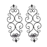 Darrahopens Health & Beauty > Health & Wellbeing > Wellness Accessories 2 Pcs Candle Holder Exquisite Classical Style Black Iron Wall Mounted Candlestick for Living Rooms Bedroom Hallways In Australia - Darrahopens