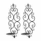 Darrahopens Health & Beauty > Health & Wellbeing > Wellness Accessories 2 Pcs Candle Holder Exquisite Classical Style Black Iron Wall Mounted Candlestick for Living Rooms Bedroom Hallways In Australia - Darrahopens