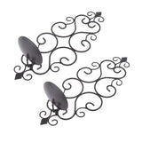 Darrahopens Health & Beauty > Health & Wellbeing > Wellness Accessories 2 Pcs Candle Holder Exquisite Classical Style Black Iron Wall Mounted Candlestick for Living Rooms Bedroom Hallways In Australia - Darrahopens