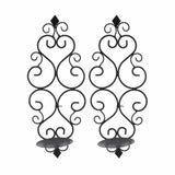 Darrahopens Health & Beauty > Health & Wellbeing > Wellness Accessories 2 Pcs Candle Holder Exquisite Classical Style Black Iron Wall Mounted Candlestick for Living Rooms Bedroom Hallways In Australia - Darrahopens