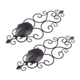 Darrahopens Health & Beauty > Health & Wellbeing > Wellness Accessories 2 Pcs Candle Holder Exquisite Classical Style Black Iron Wall Mounted Candlestick for Living Rooms Bedroom Hallways In Australia - Darrahopens