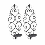 Darrahopens Health & Beauty > Health & Wellbeing > Wellness Accessories 2 Pcs Candle Holder Exquisite Classical Style Black Iron Wall Mounted Candlestick for Living Rooms Bedroom Hallways In Australia - Darrahopens