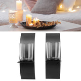 Darrahopens Health & Beauty > Health & Wellbeing > Wellness Accessories 2Set Wall Mounted Candlestick Iron Three Dimensional Arc Design Candle Tray for Bedroom In Australia - Darrahopens