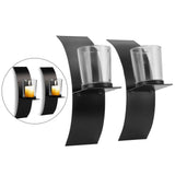 Darrahopens Health & Beauty > Health & Wellbeing > Wellness Accessories 2Set Wall Mounted Candlestick Iron Three Dimensional Arc Design Candle Tray for Bedroom In Australia - Darrahopens