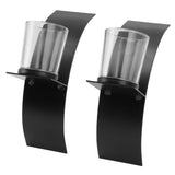 Darrahopens Health & Beauty > Health & Wellbeing > Wellness Accessories 2Set Wall Mounted Candlestick Iron Three Dimensional Arc Design Candle Tray for Bedroom In Australia - Darrahopens