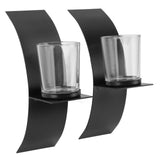 Darrahopens Health & Beauty > Health & Wellbeing > Wellness Accessories 2Set Wall Mounted Candlestick Iron Three Dimensional Arc Design Candle Tray for Bedroom In Australia - Darrahopens