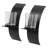 Darrahopens Health & Beauty > Health & Wellbeing > Wellness Accessories 2Set Wall Mounted Candlestick Iron Three Dimensional Arc Design Candle Tray for Bedroom In Australia - Darrahopens
