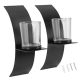 Darrahopens Health & Beauty > Health & Wellbeing > Wellness Accessories 2Set Wall Mounted Candlestick Iron Three Dimensional Arc Design Candle Tray for Bedroom In Australia - Darrahopens