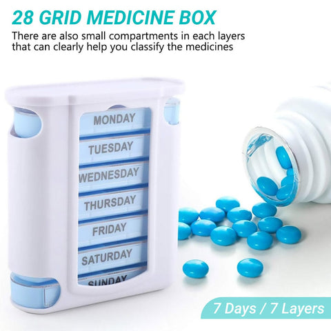 Darrahopens Health & Beauty > Health & Wellbeing > Wellness Accessories 7 Day Pill Box Dispenser Storage Daily Holder Organiser Tablet Medicine Weekly