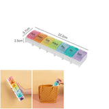 Darrahopens Health & Beauty > Health & Wellbeing > Wellness Accessories 7 Day Weekly Pill Organizer Box with Push Button Rainbow Compartments Travel Case