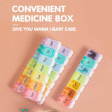 Darrahopens Health & Beauty > Health & Wellbeing > Wellness Accessories 7 Day Weekly Pill Organizer Box with Push Button Rainbow Compartments Travel Case