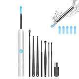 Darrahopens Health & Beauty > Health & Wellbeing > Wellness Accessories 8-Piece Smart Visual Ear Cleaner, 1080P HD AI Warning, IP67 Waterproof Silicone Soft Tip, Safe and Comfortable Comfortable(black)