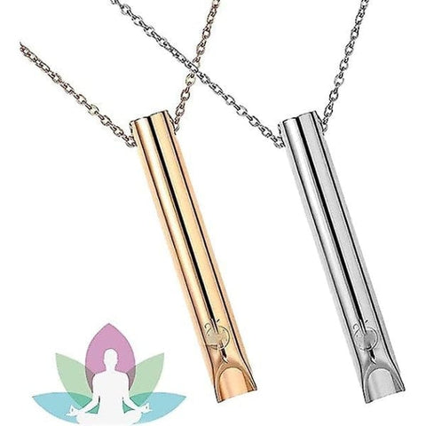 Darrahopens Health & Beauty > Health & Wellbeing > Wellness Accessories Anxiety Necklace for Women Stress Relief 2pcs Breathing Necklace Compatible with Meditation Relaxation Stainless Steel Silver Gold
