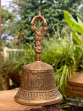 Darrahopens Health & Beauty > Health & Wellbeing > Wellness Accessories Brass Bell 6 inch Buddhist Nepal Tibetan Prayer Bell Meditation Stress Relief or Sound Therapy