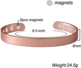 Darrahopens Health & Beauty > Health & Wellbeing > Wellness Accessories Copper Magnetic Bracelet for Arthritis Carpal Tunnel Joint Pain Relief for Men Women 8pcs Magnets
