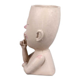 Darrahopens Health & Beauty > Health & Wellbeing > Wellness Accessories Face Flower Pot Head Planter Pot Cute Resin Succulent Planter with Drainage Hole Closed Eyes Large Opening for Indoor Outdoor In Australia - Darrahopens