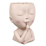 Darrahopens Health & Beauty > Health & Wellbeing > Wellness Accessories Face Flower Pot Head Planter Pot Cute Resin Succulent Planter with Drainage Hole Closed Eyes Large Opening for Indoor Outdoor In Australia - Darrahopens