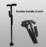 Darrahopens Health & Beauty > Health & Wellbeing > Wellness Accessories Folding LED Walking Cane with Dual Handle - Adjustable(88-98CM), Anti-Slip 4-Prong Base, and Stand-Up Function for Seniors