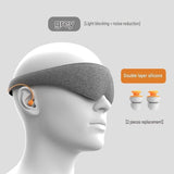 Darrahopens Health & Beauty > Health & Wellbeing > Wellness Accessories Grey 3D Contoured Sleep Mask with Integrated Earplugs - Zero Pressure Eye Cover, Light Blocking, Noise Reduction, Breathable Milk Silk for Travel and Nap In Australia - Darrahopens