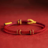 Darrahopens Health & Beauty > Health & Wellbeing > Wellness Accessories Hand-woven Knotted Red Rope Adjustable Size For Lovers Bracelet Jewelry Gifts