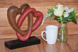 Darrahopens Health & Beauty > Health & Wellbeing > Wellness Accessories Heart Love Wood Carving Wood Sculpture Acacia Wooden Statue Heart in red 22cm