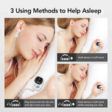 Darrahopens Health & Beauty > Health & Wellbeing > Wellness Accessories Home and Travel Sleep Aid Bundle - White Dual Mode CES Microcurrent Sleep Aid  Device and Pink Gravity Eye Mask, USB Rechargeable Handheld and Ear Clip Unit, 72cm Light Blocking Polyester Cover for Deep Rest and Travel In Australia - Darrahopens