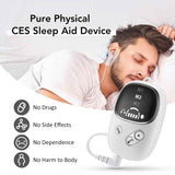 Darrahopens Health & Beauty > Health & Wellbeing > Wellness Accessories Home and Travel Sleep Aid Bundle - White Dual Mode CES Microcurrent Sleep Aid  Device and Pink Gravity Eye Mask, USB Rechargeable Handheld and Ear Clip Unit, 72cm Light Blocking Polyester Cover for Deep Rest and Travel In Australia - Darrahopens