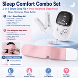 Darrahopens Health & Beauty > Health & Wellbeing > Wellness Accessories Home and Travel Sleep Aid Bundle - White Dual Mode CES Microcurrent Sleep Aid  Device and Pink Gravity Eye Mask, USB Rechargeable Handheld and Ear Clip Unit, 72cm Light Blocking Polyester Cover for Deep Rest and Travel In Australia - Darrahopens