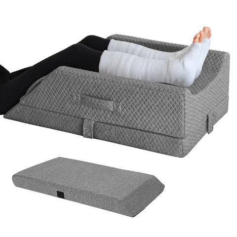 Darrahopens Health & Beauty > Health & Wellbeing > Wellness Accessories Leg Wedge Ergonomic Booster 3-Height Adjustable Memory Foam Leg Support Pillow with Washable Cover for Ankle Foot Rest Surgery Recovery and Pain Relief
