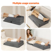 Darrahopens Health & Beauty > Health & Wellbeing > Wellness Accessories Leg Wedge Ergonomic Booster 3-Height Adjustable Memory Foam Leg Support Pillow with Washable Cover for Ankle Foot Rest Surgery Recovery and Pain Relief