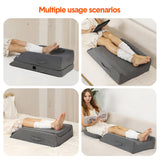 Darrahopens Health & Beauty > Health & Wellbeing > Wellness Accessories Leg Wedge Ergonomic Booster 3-Height Adjustable Memory Foam Leg Support Pillow with Washable Cover for Ankle Foot Rest Surgery Recovery and Pain Relief