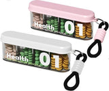 Darrahopens Health & Beauty > Health & Wellbeing > Wellness Accessories Medicine Box - Four-Compartment Pill Box - Compact and Portable Travel Pill Box - Only 11.5cm, Perfect for Storing Daily Vitamins, Supplements, and Pills - Set of 2 (Light Pink, White)