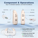 Darrahopens Health & Beauty > Health & Wellbeing > Wellness Accessories Rechargeable Hearing Amplifier with Charging Case – Compact Sound Enhancer for Daily Use, Noise Reduction & Clear Audio (White & Transparent Case, Skin Tone)