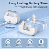 Darrahopens Health & Beauty > Health & Wellbeing > Wellness Accessories Rechargeable Hearing Amplifier with Charging Case – Compact Sound Enhancer for Daily Use, Noise Reduction & Clear Audio (White & Transparent Case, Skin Tone)
