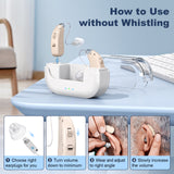 Darrahopens Health & Beauty > Health & Wellbeing > Wellness Accessories Rechargeable Hearing Amplifier with Charging Case – Compact Sound Enhancer for Daily Use, Noise Reduction & Clear Audio (White & Transparent Case, Skin Tone)