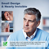 Darrahopens Health & Beauty > Health & Wellbeing > Wellness Accessories Rechargeable Hearing Amplifier with Charging Case – Compact Sound Enhancer for Daily Use, Noise Reduction & Clear Audio (White & Transparent Case, Skin Tone)