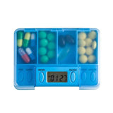 Darrahopens Health & Beauty > Health & Wellbeing > Wellness Accessories Travel Pill Organizer with Alarm and Digital Timer, Portable Medicine Tablet Dispenser Case, Blue